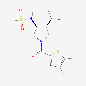 molecular formula C15H24N2O3S2 B5520853 N-{(3S*,4R*)-1-[(4,5-dimethyl-2-thienyl)carbonyl]-4-isopropyl-3-pyrrolidinyl}methanesulfonamide 