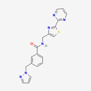3-(1H-pyrazol-1-ylmethyl)-N-{[2-(2-pyrimidinyl)-1,3-thiazol-4-yl]methyl}benzamide