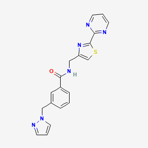 molecular formula C19H16N6OS B5520857 3-(1H-pyrazol-1-ylmethyl)-N-{[2-(2-pyrimidinyl)-1,3-thiazol-4-yl]methyl}benzamide 