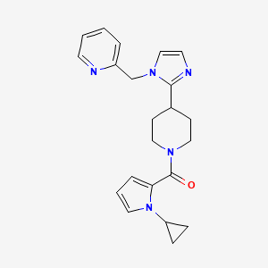 molecular formula C22H25N5O B5520861 2-[(2-{1-[(1-cyclopropyl-1H-pyrrol-2-yl)carbonyl]-4-piperidinyl}-1H-imidazol-1-yl)methyl]pyridine 