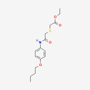 molecular formula C16H23NO4S B5520865 ethyl ({2-[(4-butoxyphenyl)amino]-2-oxoethyl}thio)acetate 