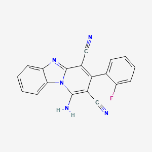 molecular formula C19H10FN5 B5520875 1-amino-3-(2-fluorophenyl)pyrido[1,2-a]benzimidazole-2,4-dicarbonitrile 