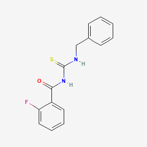 molecular formula C15H13FN2OS B5520904 N-[(benzylamino)carbonothioyl]-2-fluorobenzamide 