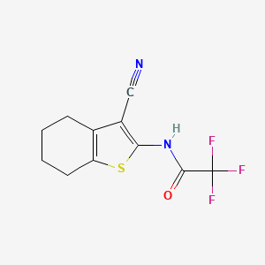 molecular formula C11H9F3N2OS B5520911 N-(3-氰基-4,5,6,7-四氢-1-苯并噻吩-2-基)-2,2,2-三氟乙酰胺 