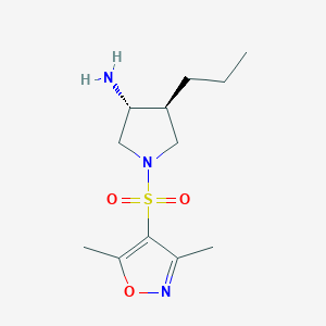 molecular formula C12H21N3O3S B5520943 (3R*,4S*)-1-[(3,5-dimethylisoxazol-4-yl)sulfonyl]-4-propylpyrrolidin-3-amine 