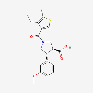 (3S*,4R*)-1-[(4-ethyl-5-methyl-3-thienyl)carbonyl]-4-(3-methoxyphenyl)pyrrolidine-3-carboxylic acid