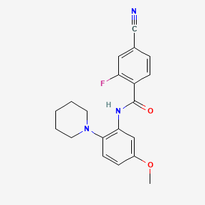 4-cyano-2-fluoro-N-[5-methoxy-2-(1-piperidinyl)phenyl]benzamide