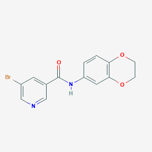 molecular formula C14H11BrN2O3 B5520981 5-bromo-N-(2,3-dihydro-1,4-benzodioxin-6-yl)nicotinamide 