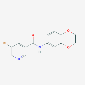 molecular formula C14H11BrN2O3 B5520981 5-溴-N-(2,3-二氢-1,4-苯并二氧杂环-6-基)烟酰胺 