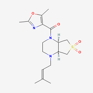 (4aS*,7aR*)-1-[(2,5-dimethyl-1,3-oxazol-4-yl)carbonyl]-4-(3-methyl-2-buten-1-yl)octahydrothieno[3,4-b]pyrazine 6,6-dioxide