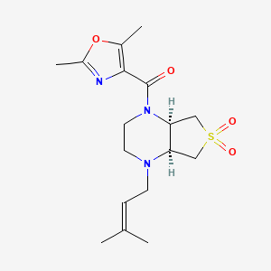 molecular formula C17H25N3O4S B5520983 (4aS*,7aR*)-1-[(2,5-dimethyl-1,3-oxazol-4-yl)carbonyl]-4-(3-methyl-2-buten-1-yl)octahydrothieno[3,4-b]pyrazine 6,6-dioxide 