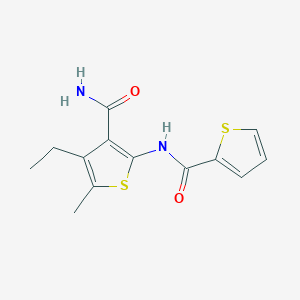 molecular formula C13H14N2O2S2 B5520991 N-[3-(aminocarbonyl)-4-ethyl-5-methyl-2-thienyl]-2-thiophenecarboxamide 
