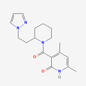 4,6-dimethyl-3-({2-[2-(1H-pyrazol-1-yl)ethyl]-1-piperidinyl}carbonyl)-2(1H)-pyridinone