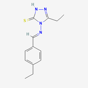 molecular formula C13H16N4S B5521020 5-乙基-4-[(4-乙基亚苄基)氨基]-4H-1,2,4-三唑-3-硫醇 