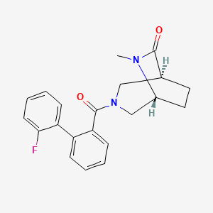 molecular formula C21H21FN2O2 B5521029 (1S*,5R*)-3-[(2'-氟-2-联苯基)羰基]-6-甲基-3,6-二氮杂双环[3.2.2]壬烷-7-酮 
