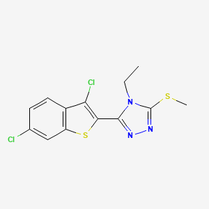 molecular formula C13H11Cl2N3S2 B5521045 3-(3,6-二氯-1-苯并噻吩-2-基)-4-乙基-5-(甲硫基)-4H-1,2,4-三唑 