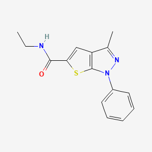 molecular formula C15H15N3OS B5521059 N-ethyl-3-methyl-1-phenyl-1H-thieno[2,3-c]pyrazole-5-carboxamide 