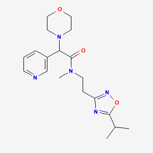 molecular formula C19H27N5O3 B5521064 N-[2-(5-异丙基-1,2,4-恶二唑-3-基)乙基]-N-甲基-2-(4-吗啉基)-2-(3-吡啶基)乙酰胺 