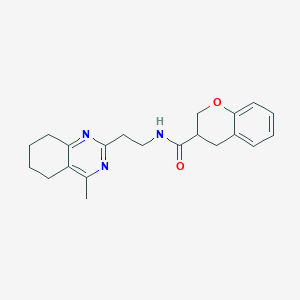molecular formula C21H25N3O2 B5521098 N-[2-(4-methyl-5,6,7,8-tetrahydroquinazolin-2-yl)ethyl]chromane-3-carboxamide 