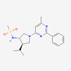 molecular formula C19H26N4O2S B5521116 N-[(3S*,4R*)-4-异丙基-1-(6-甲基-2-苯基-4-嘧啶基)-3-吡咯烷基]甲磺酰胺 