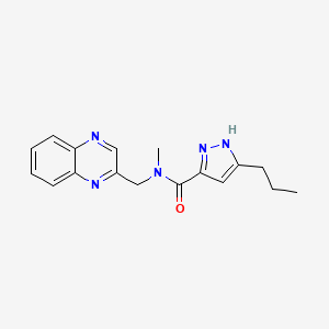 molecular formula C17H19N5O B5521127 N-甲基-3-丙基-N-(2-喹喔啉甲基)-1H-吡唑-5-甲酰胺 