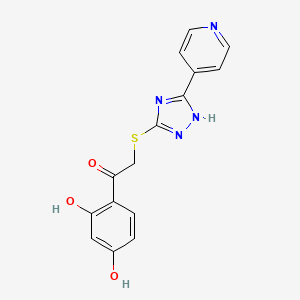 molecular formula C15H12N4O3S B5521139 1-(2,4-dihydroxyphenyl)-2-{[5-(4-pyridinyl)-4H-1,2,4-triazol-3-yl]thio}ethanone 