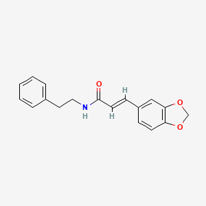 molecular formula C18H17NO3 B5521151 3-(1,3-苯并二氧杂环-5-基)-N-(2-苯乙基)丙烯酰胺 