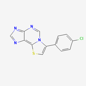 molecular formula C13H7ClN4S B5521184 7-(4-chlorophenyl)[1,3]thiazolo[2,3-i]purine 