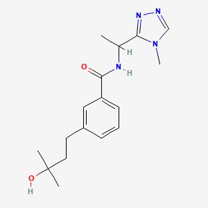 molecular formula C17H24N4O2 B5521187 3-(3-hydroxy-3-methylbutyl)-N-[1-(4-methyl-4H-1,2,4-triazol-3-yl)ethyl]benzamide 