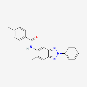 molecular formula C21H18N4O B5521192 4-甲基-N-(6-甲基-2-苯基-2H-1,2,3-苯并三唑-5-基)苯甲酰胺 