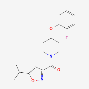 molecular formula C18H21FN2O3 B5521206 4-(2-fluorophenoxy)-1-[(5-isopropyl-3-isoxazolyl)carbonyl]piperidine 