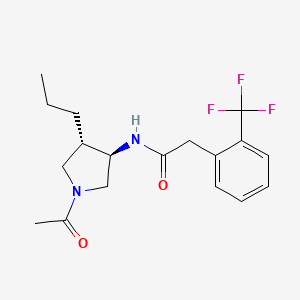 molecular formula C18H23F3N2O2 B5521227 N-[(3R*,4S*)-1-乙酰基-4-丙基-3-吡咯烷基]-2-[2-(三氟甲基)苯基]乙酰胺 