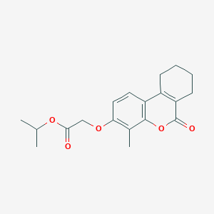 molecular formula C19H22O5 B5521230 异丙基[(4-甲基-6-氧代-7,8,9,10-四氢-6H-苯并[c]色烯-3-基)氧基]乙酸酯 