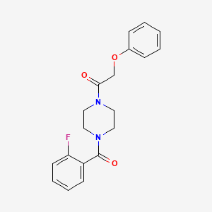 molecular formula C19H19FN2O3 B5521232 1-(2-氟苯甲酰)-4-(苯氧基乙酰)哌嗪 