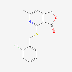 molecular formula C15H12ClNO2S B5521251 4-[(2-氯苄基)硫代]-6-甲基呋喃[3,4-c]吡啶-3(1H)-酮 