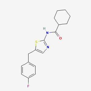 molecular formula C17H19FN2OS B5521258 N-[5-(4-fluorobenzyl)-1,3-thiazol-2-yl]cyclohexanecarboxamide 