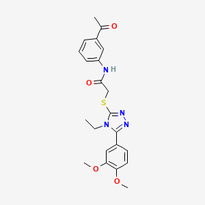 molecular formula C22H24N4O4S B5521270 N-(3-acetylphenyl)-2-{[5-(3,4-dimethoxyphenyl)-4-ethyl-4H-1,2,4-triazol-3-yl]thio}acetamide 