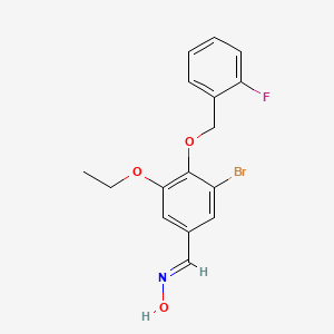 molecular formula C16H15BrFNO3 B5521282 3-溴-5-乙氧基-4-[(2-氟苄基)氧基]苯甲醛肟 