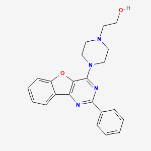 molecular formula C22H22N4O2 B5521320 2-[4-(2-苯基[1]苯并呋喃[3,2-d]嘧啶-4-基)-1-哌嗪基]乙醇 