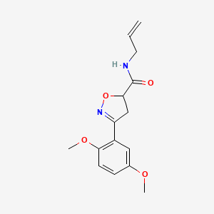 molecular formula C15H18N2O4 B5521326 N-allyl-3-(2,5-dimethoxyphenyl)-4,5-dihydro-5-isoxazolecarboxamide 