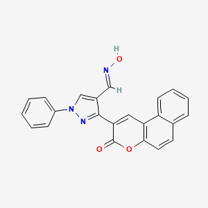 molecular formula C23H15N3O3 B5521334 3-(3-oxo-3H-benzo[f]chromen-2-yl)-1-phenyl-1H-pyrazole-4-carbaldehyde oxime 