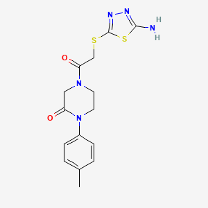 4-{[(5-amino-1,3,4-thiadiazol-2-yl)thio]acetyl}-1-(4-methylphenyl)-2-piperazinone