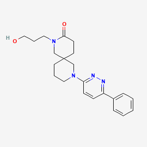molecular formula C22H28N4O2 B5521349 2-(3-hydroxypropyl)-8-(6-phenyl-3-pyridazinyl)-2,8-diazaspiro[5.5]undecan-3-one 