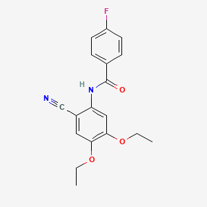 molecular formula C18H17FN2O3 B5521374 N-(2-cyano-4,5-diethoxyphenyl)-4-fluorobenzamide 