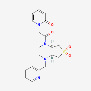 1-{2-[(4aS*,7aR*)-6,6-dioxido-4-(pyridin-2-ylmethyl)hexahydrothieno[3,4-b]pyrazin-1(2H)-yl]-2-oxoethyl}pyridin-2(1H)-one