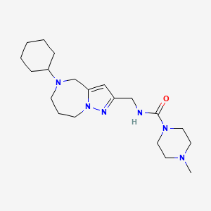 molecular formula C20H34N6O B5521449 N-[(5-环己基-5,6,7,8-四氢-4H-吡唑并[1,5-a][1,4]二氮杂茚-2-基)甲基]-4-甲基哌嗪-1-甲酰胺 