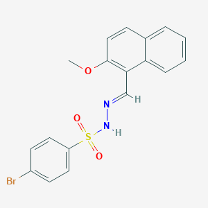 molecular formula C18H15BrN2O3S B5521497 4-bromo-N'-[(2-methoxy-1-naphthyl)methylene]benzenesulfonohydrazide 