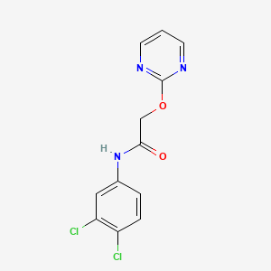 molecular formula C12H9Cl2N3O2 B5521502 N-(3,4-dichlorophenyl)-2-(2-pyrimidinyloxy)acetamide 