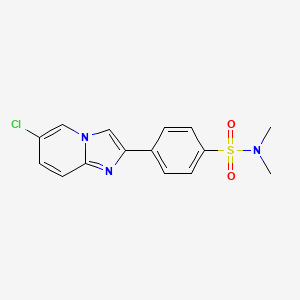 molecular formula C15H14ClN3O2S B5521524 4-(6-氯咪唑并[1,2-a]吡啶-2-基)-N,N-二甲基苯磺酰胺 