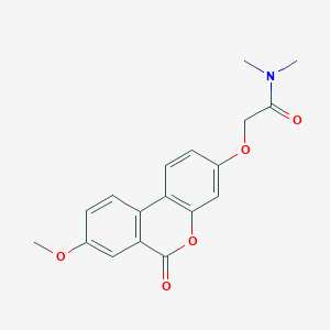 molecular formula C18H17NO5 B5521543 2-[(8-methoxy-6-oxo-6H-benzo[c]chromen-3-yl)oxy]-N,N-dimethylacetamide 